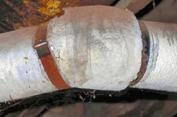 An Asbestos Pipe Joint With Limited Damage